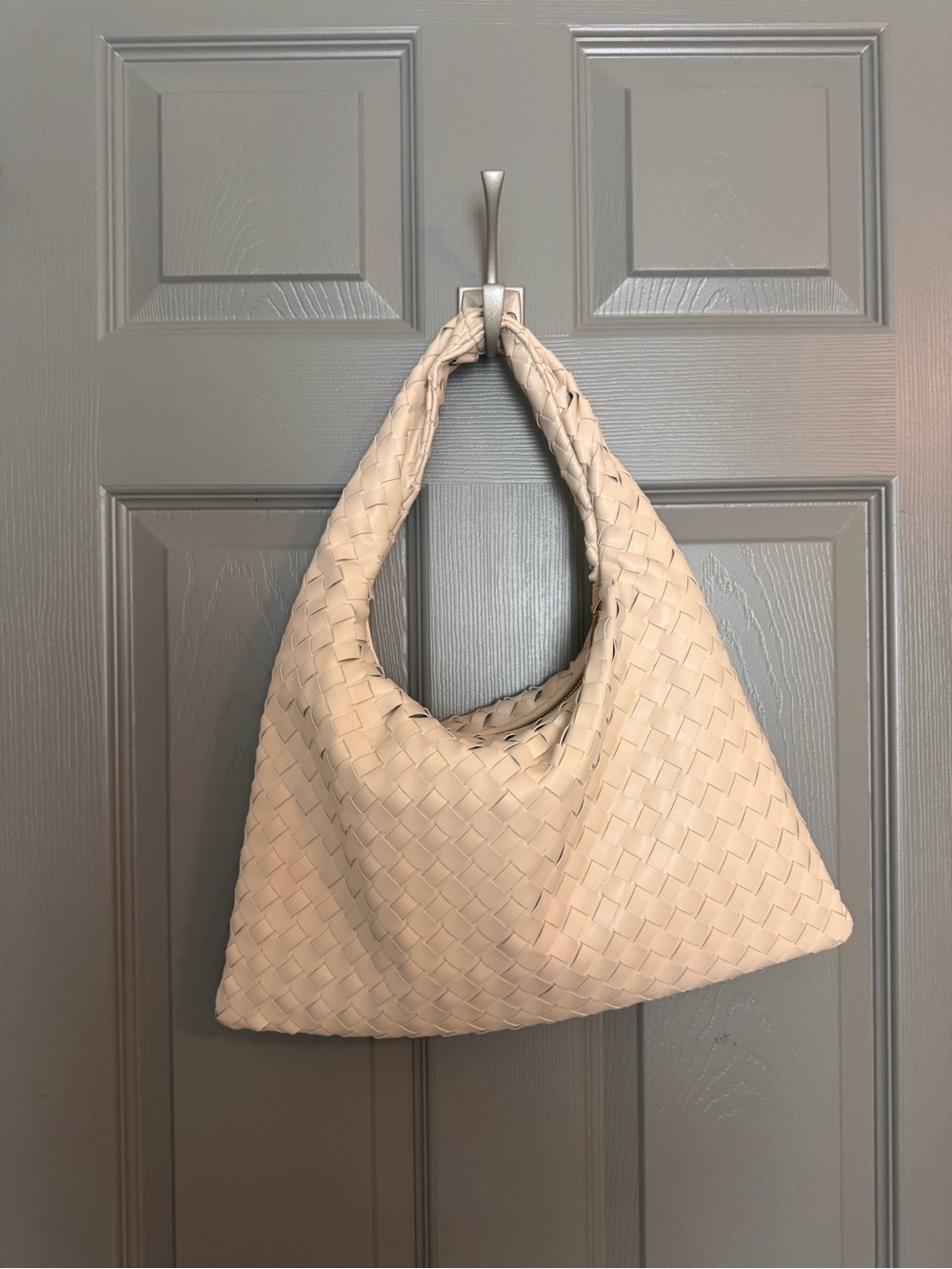 Nico and Olive Woven Shoulder Bag - Cream